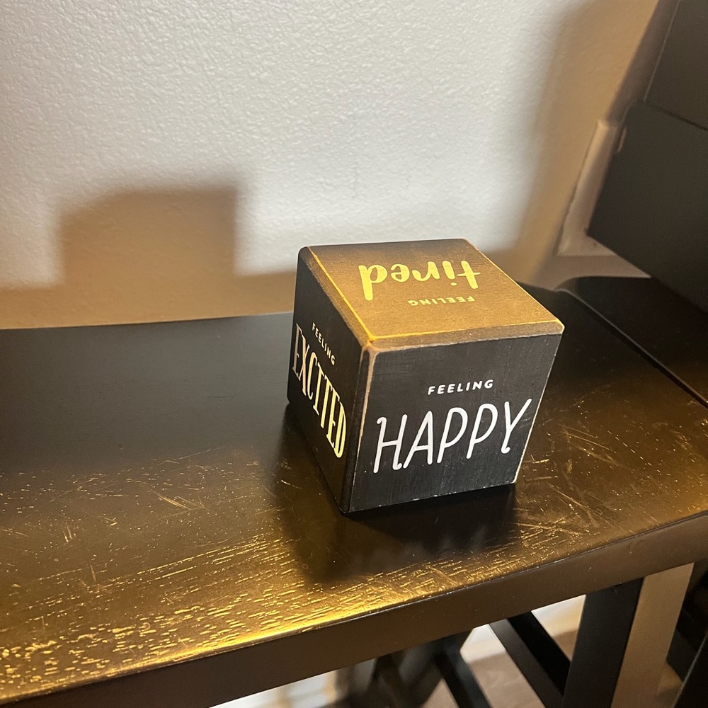 Black and White Wooden Mood Block